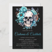 Skull Adult Kostüme & Cocktail Halloween-Party Einladung (Vorderseite)