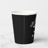 Skull and Bats Gothic Happy Halloween Black Pappbecher (Rechts)