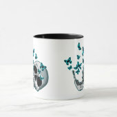 Skull and Blue Butterflies Mug Tasse (Zentrum)