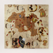 Skull and Bones Pirate Schatzinsel Karte Puzzle (Horizontal)