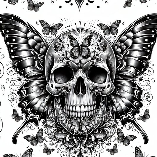 Skull and Butterflies Schnitt Paper Seidenpapier