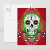 Skull and Candy Canes Postcard Postkarte (Vorne/Hinten)