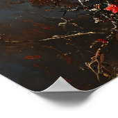 Skull and Crimson Roses Poster (Ecke)