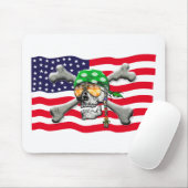 Skull and Cross Bones USA Pirate Mousepad (Mit Mouse)