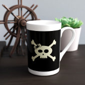 Skull and Crossbones Girl Pirate Bone China Tasse