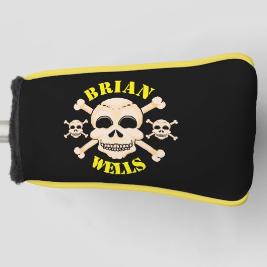 Skull and Crossbones Golf Head Cover (Putter) Headcover (Vorderseite)