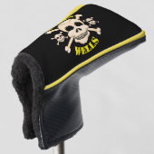 Skull and Crossbones Golf Head Cover (Putter) Headcover (3/4 Vorderseite)