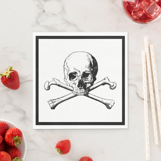 Skull and Crossbones Pirate Luncheon Paper Napkin Serviette (Beispiel)