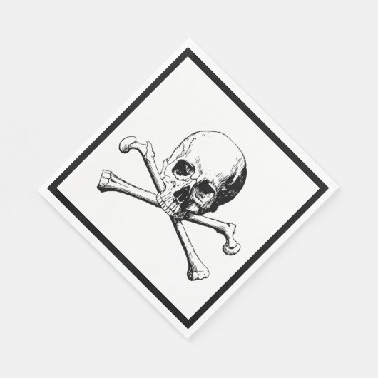 Skull and Crossbones Pirate Luncheon Paper Napkin Serviette (Ecke)