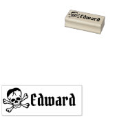 Skull and Crossbones with Custom Name Stamp Gummistempel (Stempel)