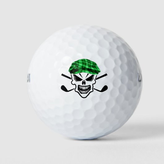 Skull and Crossed Golf Clubs Golfball (Vorderseite)