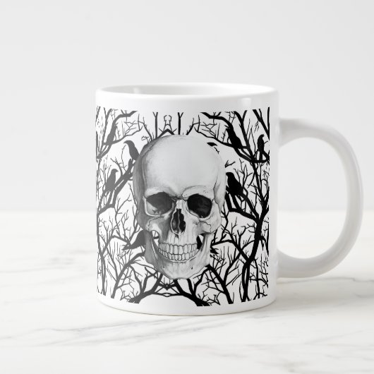 Skull and Crows Halloween Jumbo-Tasse (Rechts)