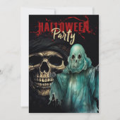 Skull and Ghost Mystic Halloween-Party Einladung (Vorderseite)