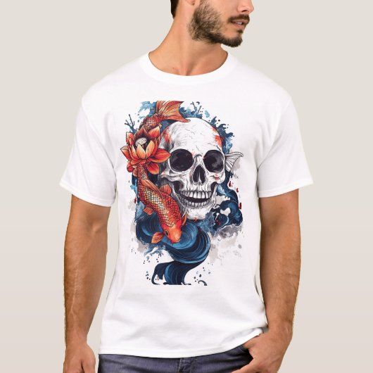 Skull and Koi Serenity T-Shirt (Vorderseite)