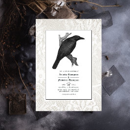 Skull and Lace Gothic Wedding Foto Einladung