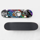 Skull and Monarch Butterfly Digitale Kunst Skateboard (Horizontal)