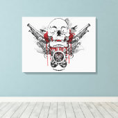 Skull and Pirate Pistols Vector Graphic Leinwanddruck (Insitu (Holzboden))