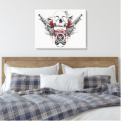 Skull and Pirate Pistols Vector Graphic Leinwanddruck (Insitu (Schlafzimmer))