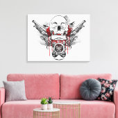 Skull and Pirate Pistols Vector Graphic Leinwanddruck (Insitu (Wohnzimmer))