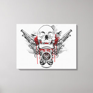 Skull and Pirate Pistols Vector Graphic Leinwanddruck