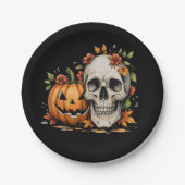  Skull and Pumpkin Art Pappteller (Vorderseite)