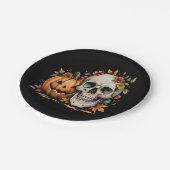  Skull and Pumpkin Art Pappteller (Schrägansicht)