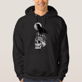 Skull and Raven Gothic Art Hoodie