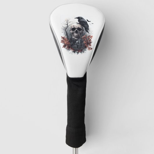 Skull and Raven Prophecy Golf Headcover (Vorderseite)