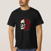 Skull and Rose Shirt - Gotische Kunst des Lebens & (Vorderseite)