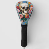 Skull and Roses Color Block Golf Headcover (Vorderseite)