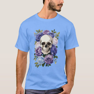 Skull and Roses – Gothic Floral T-Shirt