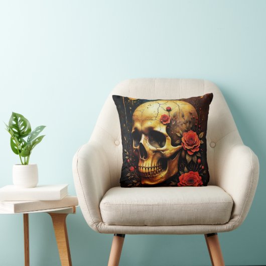Skull and Roses Kissen (Stuhl )