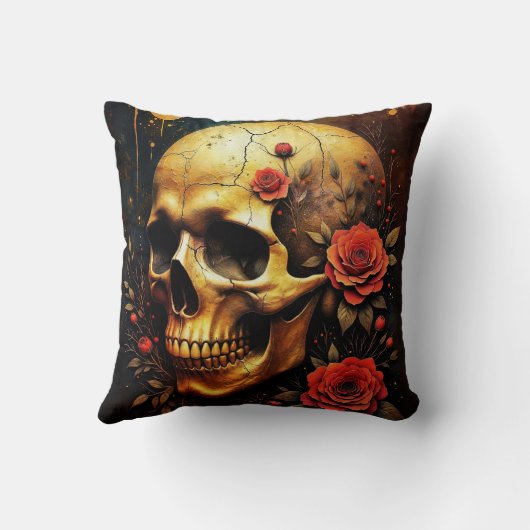 Skull and roses kissen (Rückseite)