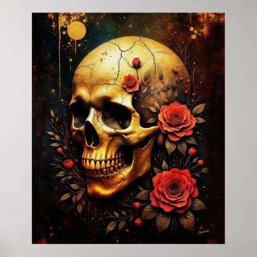 Skull and Roses Poster (Vorne)