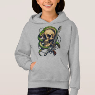 Skull and Snake Warrior - Dark Gothic Gunslinger Hoodie