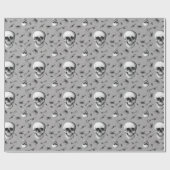 Skull and Spiders Pattern Halloween Geschenkpapier (Flach)