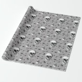 Skull and Spiders Pattern Halloween Geschenkpapier (Ungerollt)