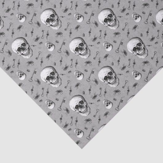 Skull and Spiders Pattern Halloween Seidenpapier (Ausschnitt)