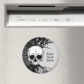 Skull and Tree Classic Round Sticker Magnet (In Situ (Geschirrspüler))