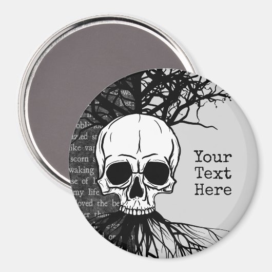 Skull and Tree Classic Round Sticker Magnet (Vorderseite/Rückseite)