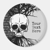 Skull and Tree Classic Round Sticker Magnet (Vorne)