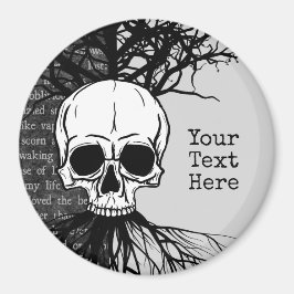 Skull and Tree Classic Round Sticker Magnet