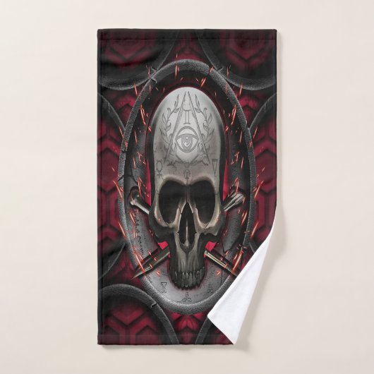 Skull Ars Longa Vita Brevis Badhandtuch Set (Handtuch)