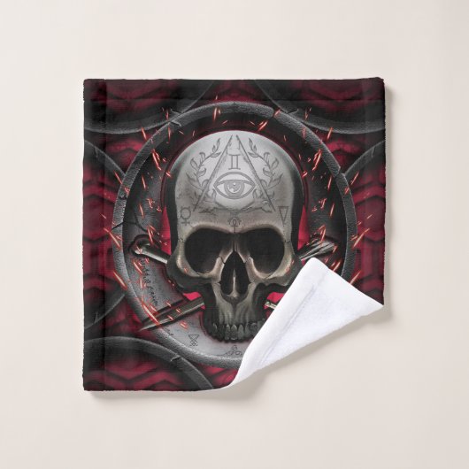 Skull Ars Longa Vita Brevis Badhandtuch Set (Waschlappen)