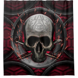 Skull Ars Longa Vita Brevis Duschvorhang