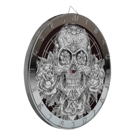SKULL Art Dartboard Dartscheibe (Vorderseite Links)