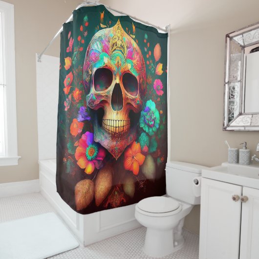 Skull Art Duschvorhang (Beispiel)