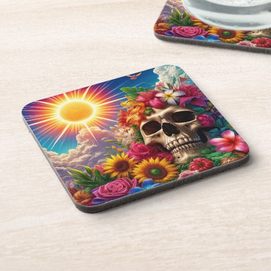 Skull Art Getränkeuntersetzer (Linke Seite)