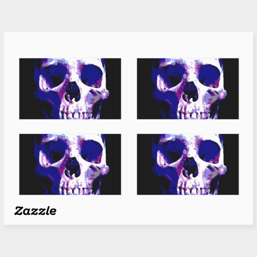 Skull Artwork Rechteckiger Aufkleber (Blatt)