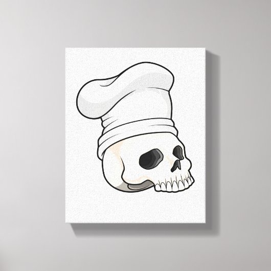 Skull as Cook with Chef hat Leinwanddruck (Vorderseite)